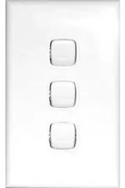 HPM EXCEL 3-GANG ROCKER SWITCH 10A 240V 1-Pole 2-Way Vertical, Flush Mount BEIGE