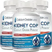 (3 Bottles of 120 Vegetarian DR Opaque Capsules) - Kidney COP Calcium Oxalate Protector 120 Capsules, Patented Kidney Support for Calcium Oxalate Crystals, Helps Stops Recurrence of Stones, Stronger Than Chanca Piedra Stone Breaker & Crusher 3 Pack