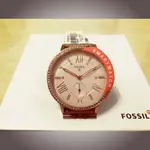 FOSSIL Q VIRGINIA 玫瑰金晶鑽不鏽鋼指針式智慧手錶 女