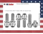 M5 x 16mm Titanium Bolt PURE GR5 Taper Head / Ti Bolt 6 pcs - NATURAL for stems