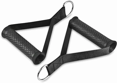 Resistance Bands Handles For Gym Cable Machine Attachment Exercise Rubber Grip