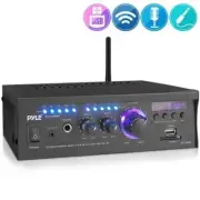 Pyle Wireless Power Amplifier Home Audio Bluetooth Receiver System PCAU46BA