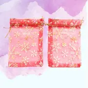 50 Pcs Christmas Organza Bags Mini Drawstring Pouches Child