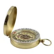 Luminous Brass+ABS Watch Style Military Army Compass Outdoor Camping Keychain