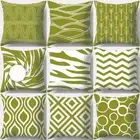 Green Custom Cushion Cover Throw Pillow Square Wave Printing Pillowcase Sofa