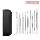 9pcs Blackhead Remover Kit Pimple Comedone Extractor Cleaner Popper Tool Blemish
