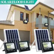 LED Solar Flood Light Sensor Street Outdoor Garden Remote Security Yard Lights