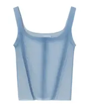 shaded-print top XS,M light blue
