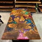 Multicolor Epoxy Resin Slab Dining Table Top Cafeteria Console Bar Desk Decors