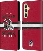 Head Case Designs Officially Licensed NFL Helmet Typography Tampa Bay Buccaneers Graphics Leather Book Wallet Case Cover Compatible with Samsung Galaxy S23 FE 5G