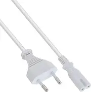 InLine 16601W Power Cable Power Plug to Euro 8 C7 Plug White 1 m