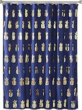 SKL Home by Saturday Knight Ltd. Gilded Pineapple Fabric Shower Curtain, Navy/Gold