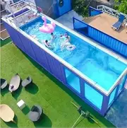 Container Swimming Pool, 20ft/40ft Fiberglass Outdoor Pool, Family Size
