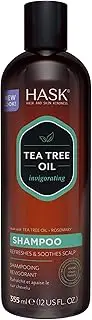 HASK Tea Tree Oil Shampoo for all hair types, colour safe, gluten-free, sulfate-free, paraben-free - 1 355mL Bottle