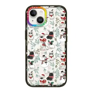 iPhone 14 MagSafe 兼容彩虹相機環手機殼 Christmas Frenchie