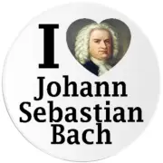 I Love Johann Sebastian Bach - Circle Sticker Decal 3 Inch - Music Composer