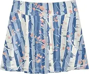 [FRODOTGV] White and Pink Trees Tennis Skirts Girls with Built-in Shorts Skort for Toddler Girl Pleated Skirt for Kids