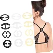COOLHIYA 12pcs Strap Clips for Women Non-Slip Elastic Holder Cleavage Control Racerback Transformation Discreet