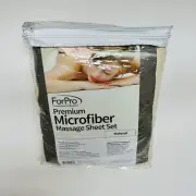 ForPro Premium Microfiber 3-Piece Massage Table Sheet Set for Spa Salon -Natural