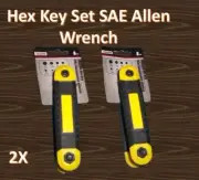 2X TWO Pcs Folding Hex Key Set SAE Allen Wrench Screw Driver Metric Tool Bench