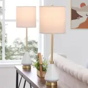 32" White Buffet Lamps Set of 2 for Living Room, Ceramic Buffet Table Lamps f...