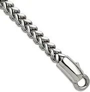 [JewelryWeb] Stainless Steel Artisan Oxidized and Polished Franco Link Bracelet 8mm Wide 8.5 Inch-Link-Bracelet for Women