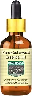 Devprayag Pure Cedarwood Essential Oil (Juniperus virginiana) with Glass Dropper Natural Therapeutic Grade Steam Distilled 15ml (0.50 oz)