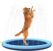 Splash Sprinkler Pad for Dogs Kids,59’’ Thicken Dog Pool with Sprinkler,Pet Outd