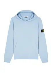Stone Island Kids Logo Hooded Cotton Sweatshirt (14 Years) - Blue - 14YR (14 Years) 14YR (14 years)