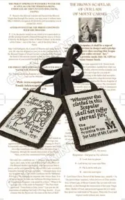 5 Sturdy Brown Scapulars of Our Lady of Mt Carmel 100% Woven Wool with Leaflets