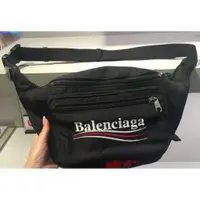 在飛比找蝦皮購物優惠-二手現貨 Balenciaga 黑色尼龍帆布腰包 百事可樂 