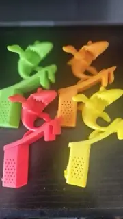 4 Pc Surfing Sharks Silicone Tea Infusers Steeper Tea Strainer Tea Lovers Gift
