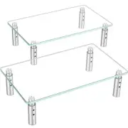2 Pack Monitor Stand - 3 Adjustable Height Riser, Computer Stand, Desktop Org...