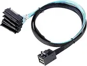 Mini SAS HD 12G SFF8643 to 4 SAS 29 Pin SFF8482 Cable Connectors with 15 Pin SATA Power Connector Controller