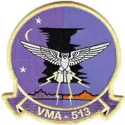 4.5" MARINE CORPS VMA-513 FLYING NIGHTMARES PURPLE EMBROIDERED JACKET PATCH