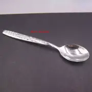 Solid 999 Fine Silver Spoon 福 Lucky Pattern Handle Dinner Spoon 6.10" For Adult