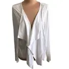 Worthington Unique White Top Cover Up w Collar Open front Sz. XL