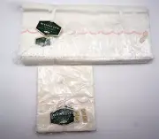 VTG Wamsutta Supercale Twin Flat Sheet x 2 Pillow Cases x 2 NEW Ivory Pink