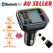 Bluetooth 5.0 Radio Car Kit Wireless FM TransmittAL Dual USB Charger MP3 Player