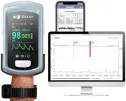EMAY Sleep Oxygen Monitor with PC Software & App | Bluetooth Pulse Oximeter Rech
