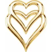 Double Heart Slide Pendant In 18K Yellow Gold
