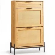 VEVOR Rattan Shoe Cabinet Shoe Organizer with 2 Flip Drawers & 1 Slide Drawer