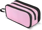 Large Capacity Pencil Case Holder Kids Pencil Bags With Zipper Compartment Pencil Case Portable for Travel Solid Color