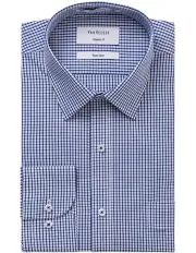 [Van Heusen] Classic Fit Check Business Long Sleeve Shirt Navy