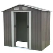 Garden Shed Spire Roof 4ft x 6ft Outdoor Storage Shelter - Grey