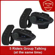 Bluetooth Motorcycle Helmet Headset Intercom 5 Riders Interphone NFC/Telecontrol