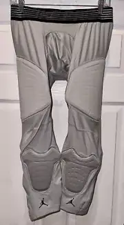 NIKE Pro Hyperstrong Jordan Grey Padded Basketball Compression 3/4 Tights Men XL