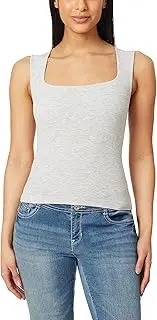 [WallFlower] Women's Jennica Portrait Neck 19" Seamless Tank Top with Shelf Bra