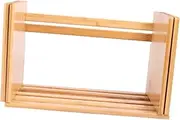 Gogogmee 1Pc Bamboo Mini Stretchable Desktop Storage Rack Elegant Wood Shelf Organizer for Office Home Use Capacity for Custom Storage