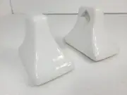 Vintage White Ceramic Towel Bar Rod Rack Post Holders Bracket Mid Century Modern